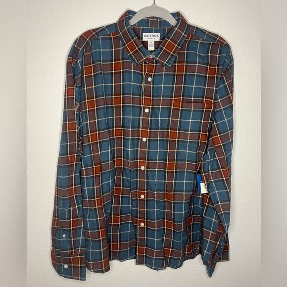 Arizona Jean Company Other - Arizona Jean Co Men’s Flannel Shirt XXL Navy Plaid Long Sleeve NWT $40